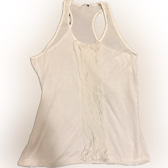 Club Monaco Ivory Textured Ruffle Tank Top – Size M/M - Picture 2 of 6
